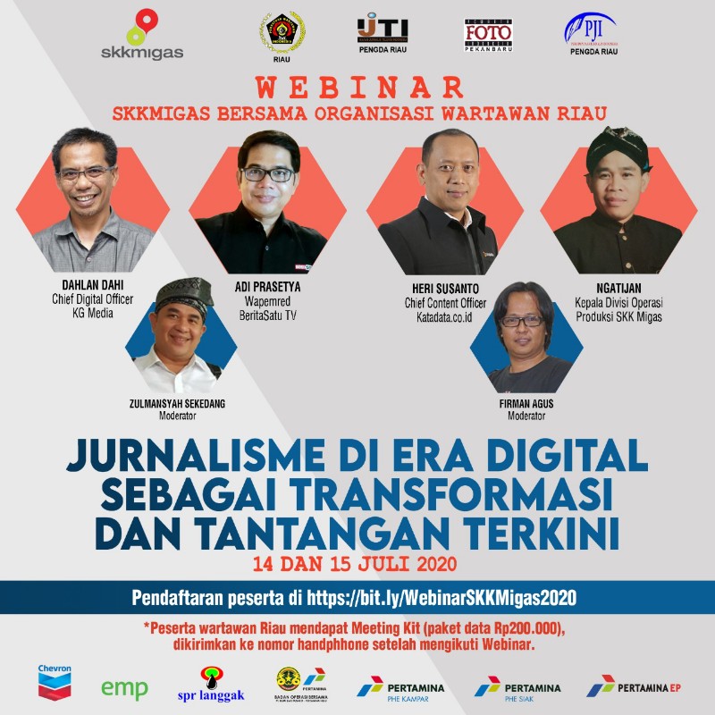 SKK Migas Sumbagut dan KKKS Riau menjalin silaturahmi dengan rekan-rekan wartawan se-Provinsi Riau melalui webinar aplikasi zoom meeting yang diikuti 200-an peserta.